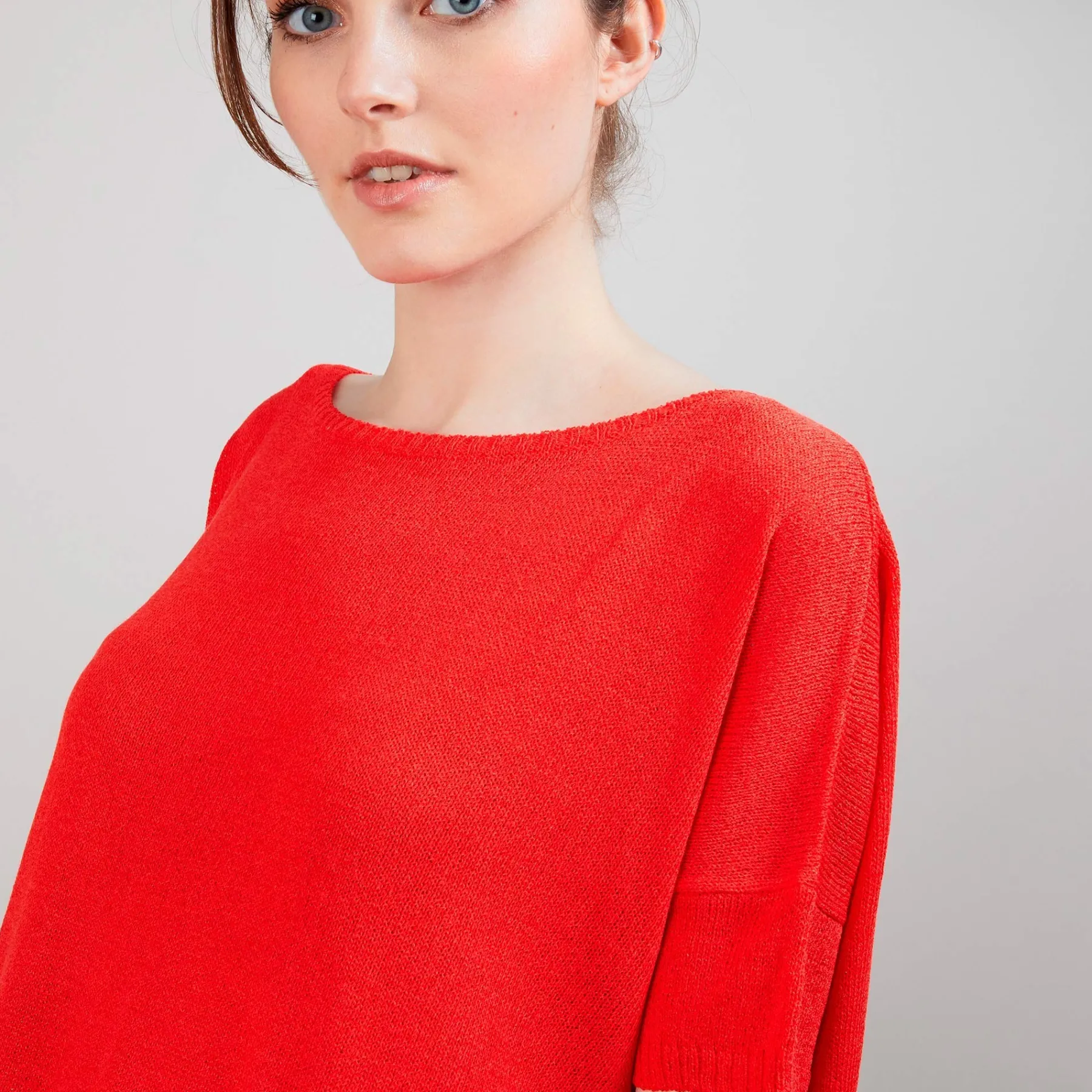 Montagut T-Shirts Et Débardeurs-T-shirt col rond en viscose crepe - Bibiche 52-Rouge