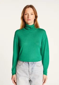 Montagut Les Incontournables-T-shirt col roulé en fibre de bambou cachemire - Aéris 22-Vert moyen