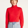 Montagut Les Incontournables-T-shirt col roulé en fibre de bambou cachemire - Aéris 52-Rouge