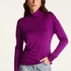 Montagut Les Incontournables-T-shirt col roulé en fibre de bambou cachemire - Aéris 17-Violet