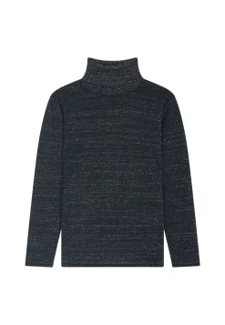 Montagut T-Shirts Et Débardeurs-T-shirt col roulé en fibre de bambou cachemire lurex - Aéris Lux 01-Noir