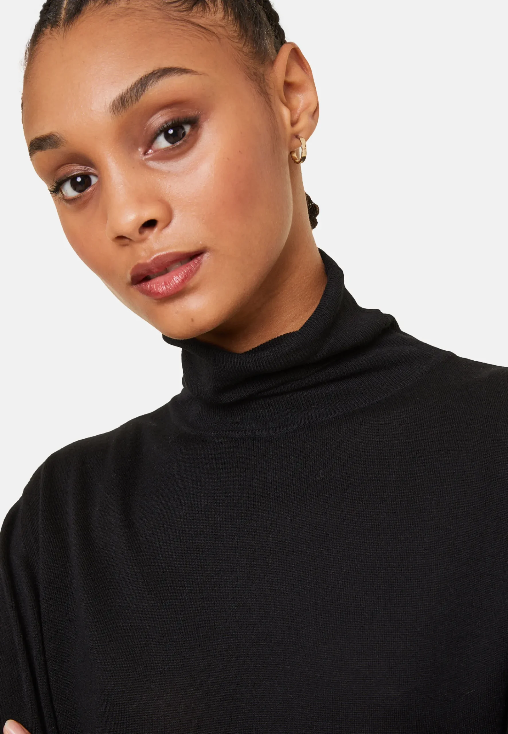 Montagut Les Incontournables-T-shirt col roulé en fibre de bambou cachemire - Aéris 01-Noir
