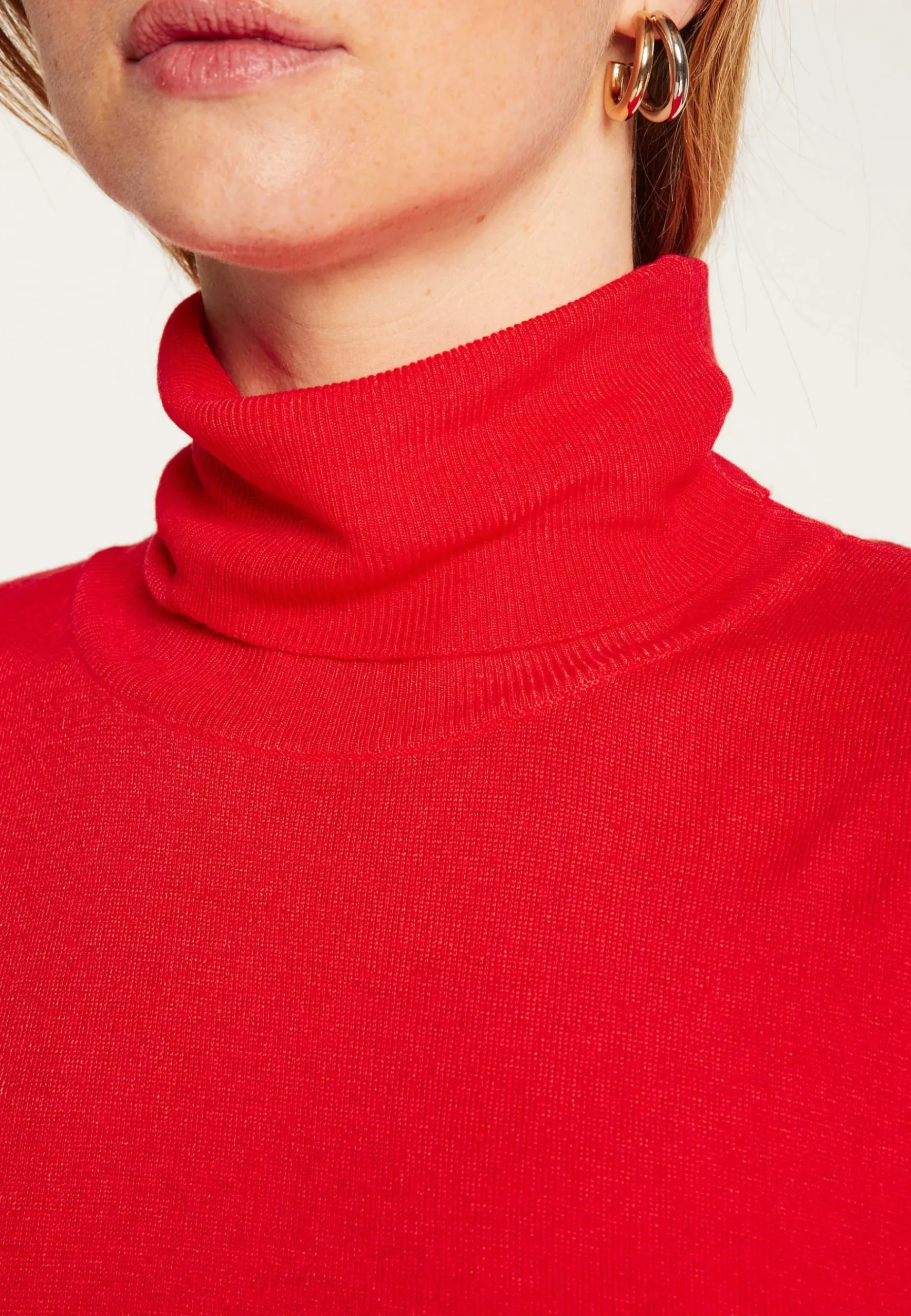 Montagut Les Incontournables-T-shirt col roulé en fibre de bambou cachemire - Aéris 52-Rouge