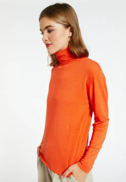 Montagut Les Incontournables-T-shirt col roulé en fibre de bambou cachemire - Aéris 15-Orange