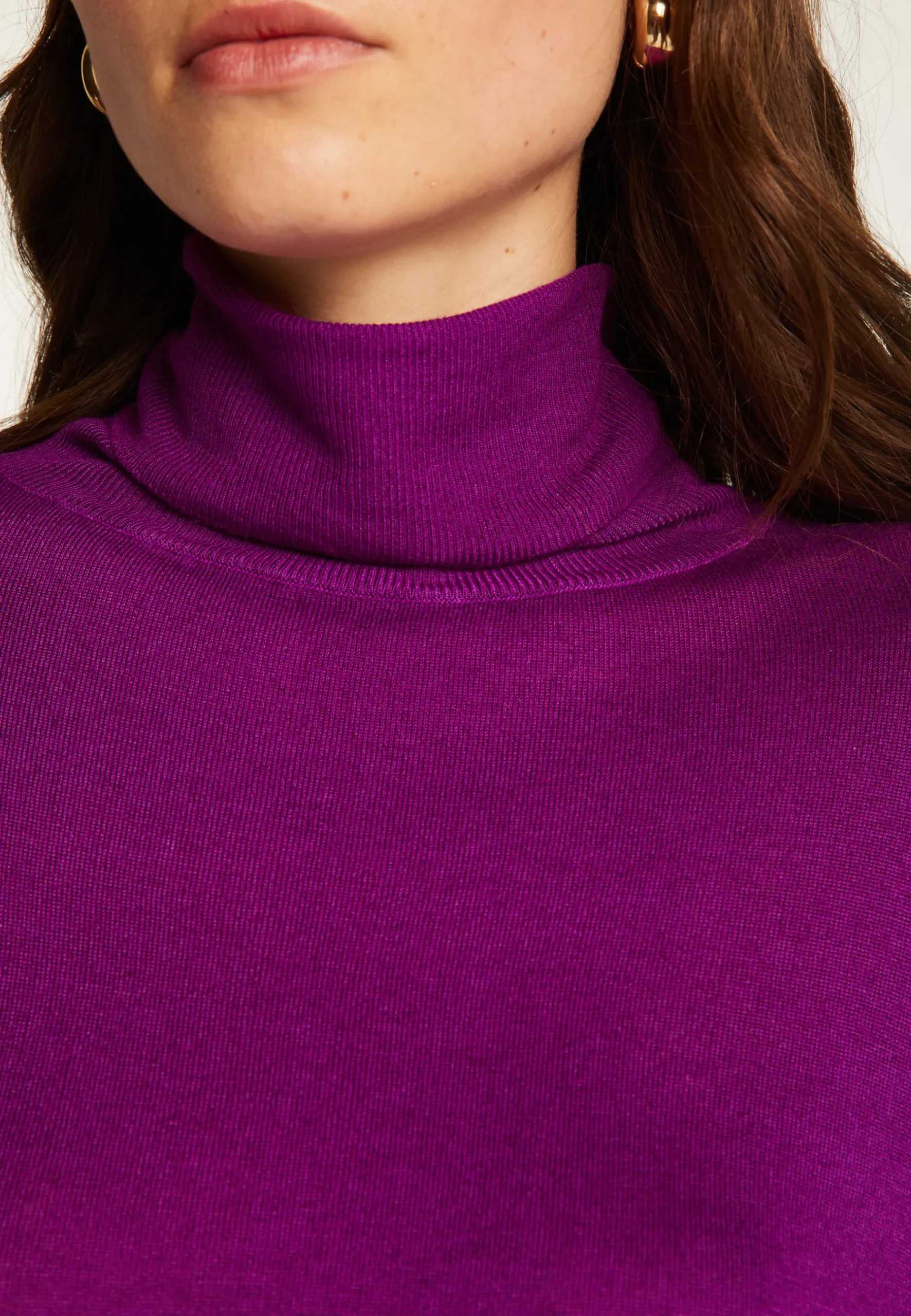 Montagut Les Incontournables-T-shirt col roulé en fibre de bambou cachemire - Aéris 17-Violet