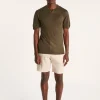 Montagut Polos Et T-Shirts-T-shirt col tunisien en lin flammé - Barakae 83-Kaki