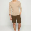 Montagut Polos Et T-Shirts-T-shirt col tunisien en lin flammé - Blayne 12-Beige clair