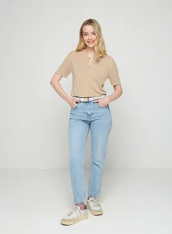 Montagut T-Shirts Et Débardeurs-T-shirt col tunisien en lin flammé - Bohême 12-Beige clair