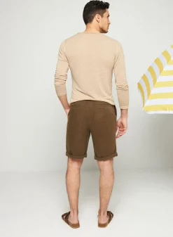 Montagut Polos Et T-Shirts-T-shirt col tunisien en lin flammé - Blayne 12-Beige clair
