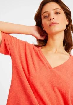 Montagut T-Shirts Et Débardeurs-T-shirt col V en coton brossé - Maden 25-Rose moyen