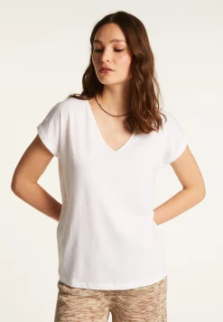 Montagut T-Shirts Et Débardeurs-T-shirt col V en coton - Dasha 82-Ecru