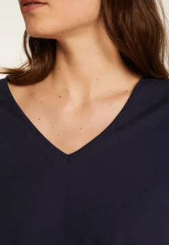 Montagut T-Shirts Et Débardeurs-T-shirt col V en coton - Dasha 05-Bleu marine