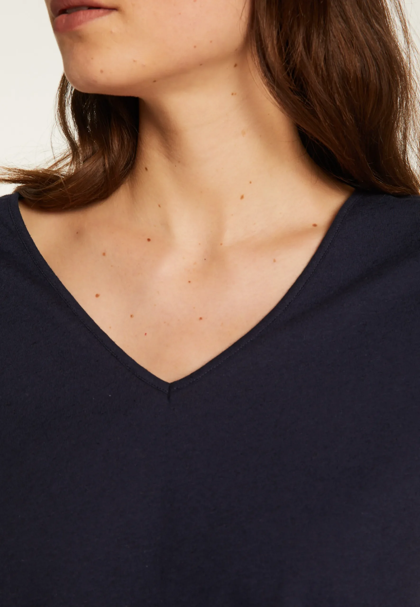 Montagut T-Shirts Et Débardeurs-T-shirt col V en coton - Dasha 05-Bleu marine