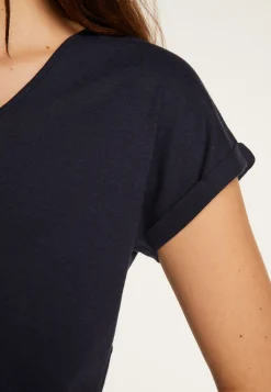Montagut T-Shirts Et Débardeurs-T-shirt col V en coton - Dasha 05-Bleu marine