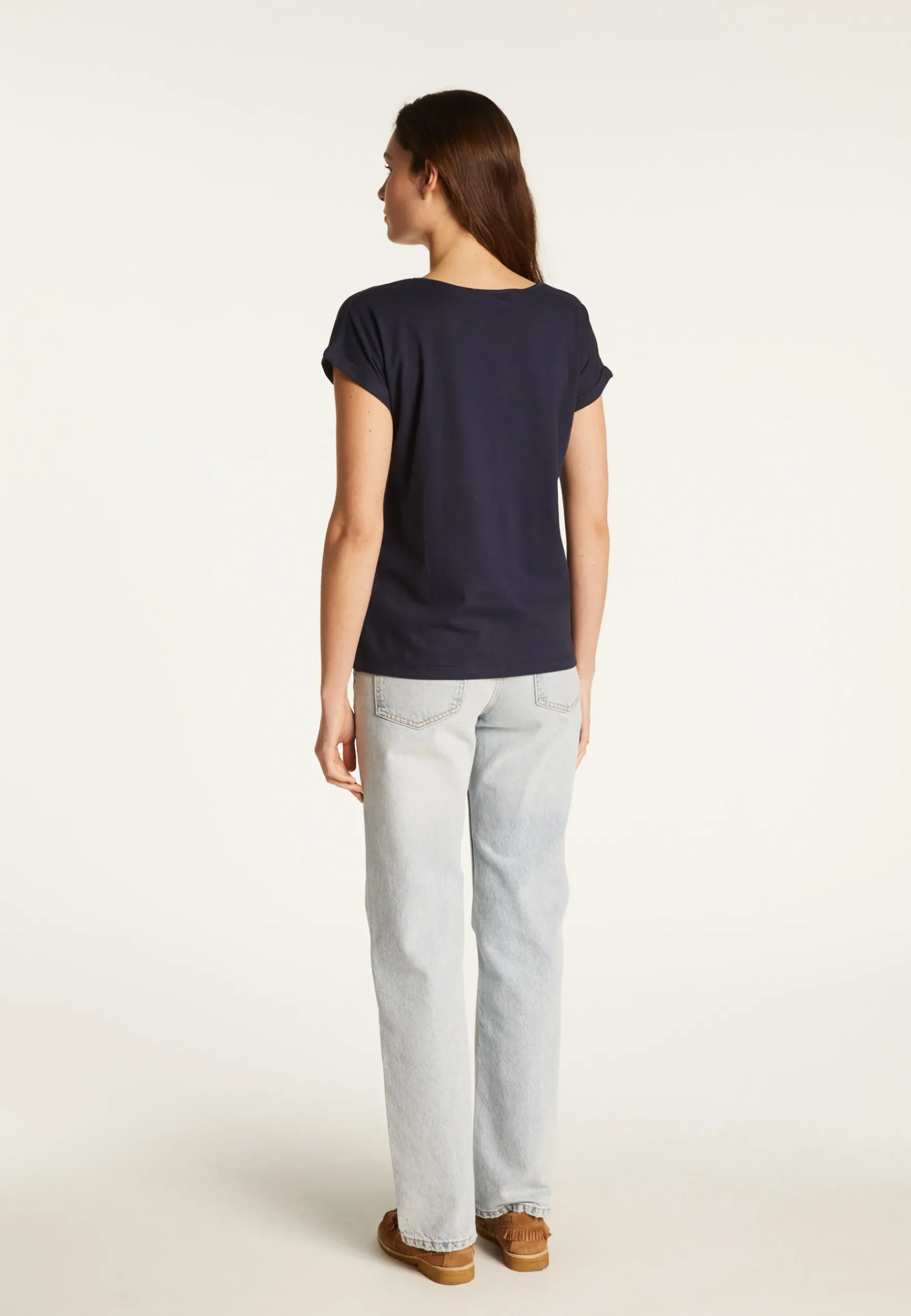 Montagut T-Shirts Et Débardeurs-T-shirt col V en coton - Dasha 05-Bleu marine
