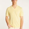 Montagut Polos Et T-Shirts-T-shirt col V en coton - Malo 08-Jaune
