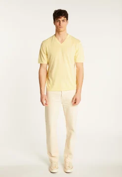 Montagut Polos Et T-Shirts-T-shirt col V en coton - Malo 08-Jaune