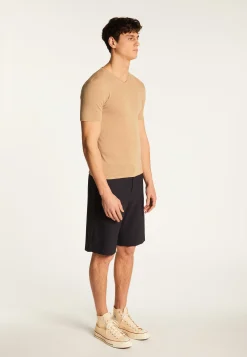 Montagut Polos Et T-Shirts-T-shirt col V en coton - Reuben 13-Beige moyen