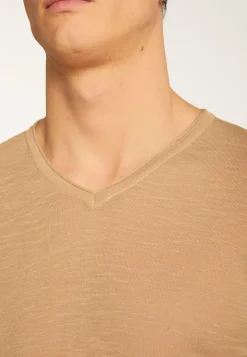 Montagut Polos Et T-Shirts-T-shirt col V en coton - Reuben 13-Beige moyen