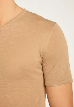 Montagut Polos Et T-Shirts-T-shirt col V en coton - Reuben 13-Beige moyen