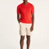 Montagut Polos Et T-Shirts-T-shirt col V en lin flammé - Reuben 52-Rouge