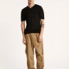 Montagut Polos Et T-Shirts-T-shirt col V en lin flammé - Reuben 01-Noir