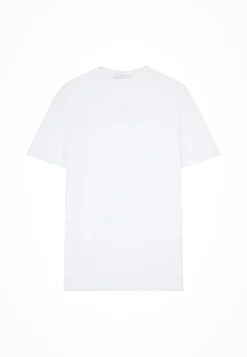 Montagut Polos Et T-Shirts-T-shirt col V en lin flammé - Reuben 02-Blanc