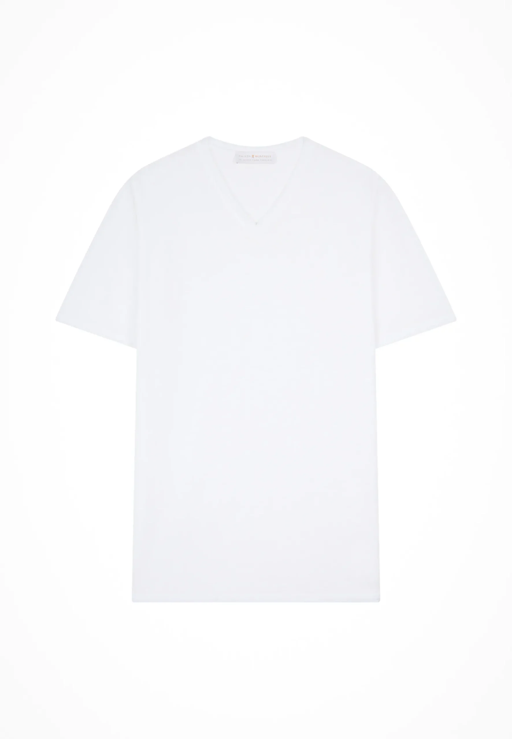 Montagut Polos Et T-Shirts-T-shirt col V en lin flammé - Reuben 02-Blanc