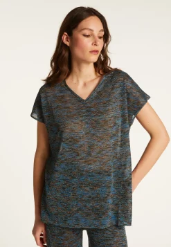 Montagut T-Shirts Et Débardeurs-T-shirt col V irisé - Dolores 06-Bleu moyen