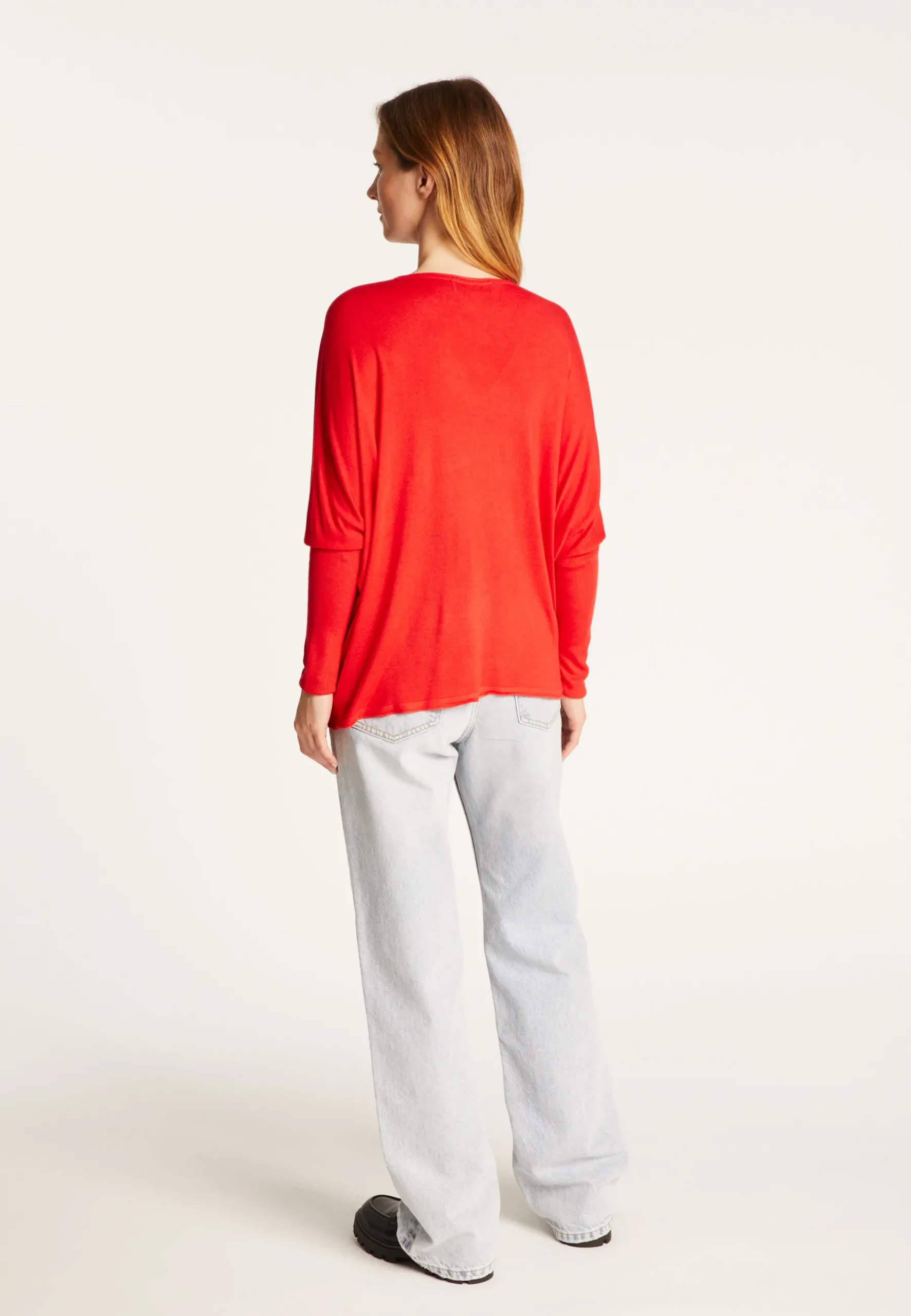 Montagut T-Shirts Et Débardeurs-T-shirt col V oversize en fibre de bambou cachemire - Rica 52-Rouge