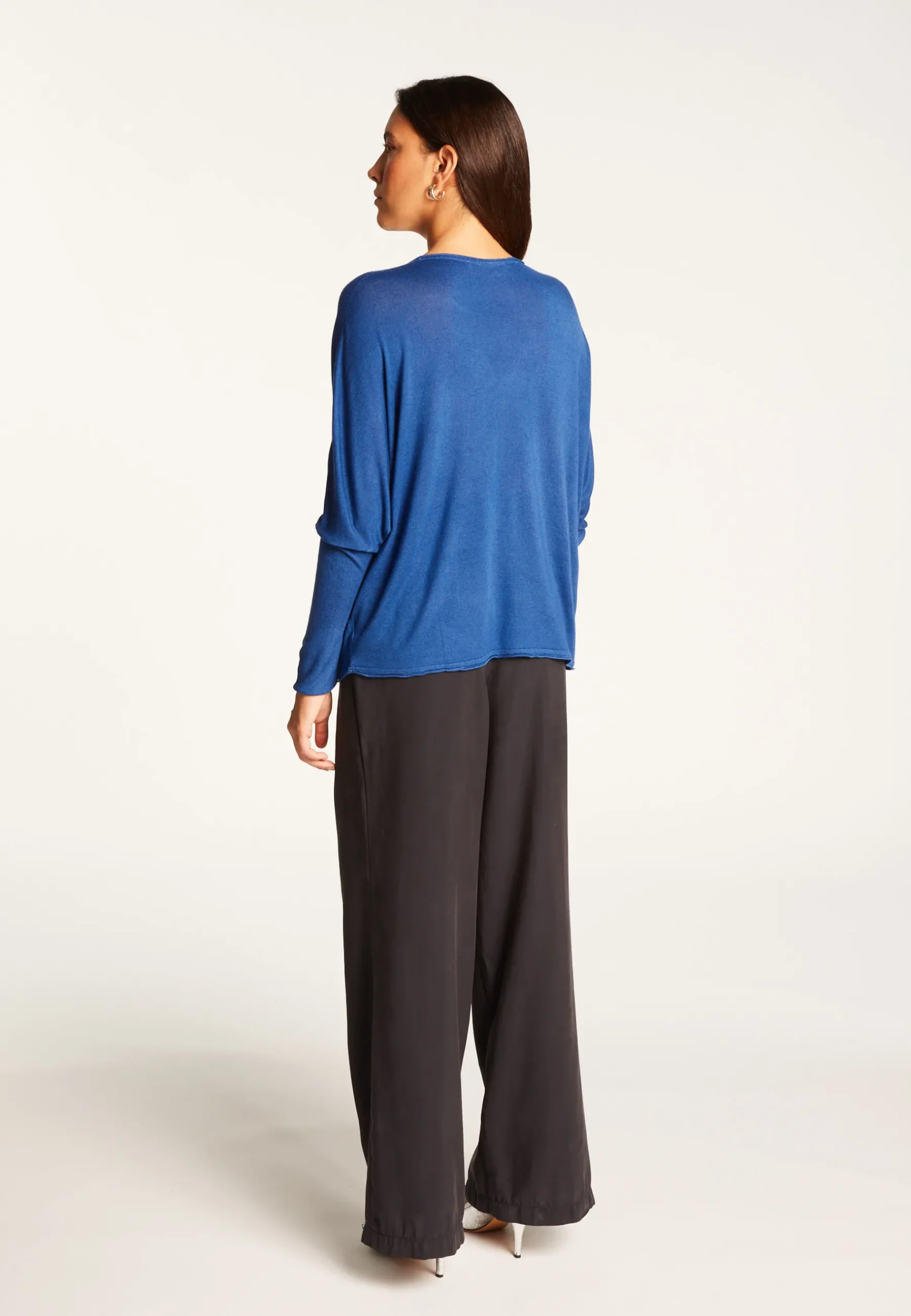 Montagut T-Shirts Et Débardeurs-T-shirt col V oversize en fibre de bambou cachemire - Rica 48-Bleu roi