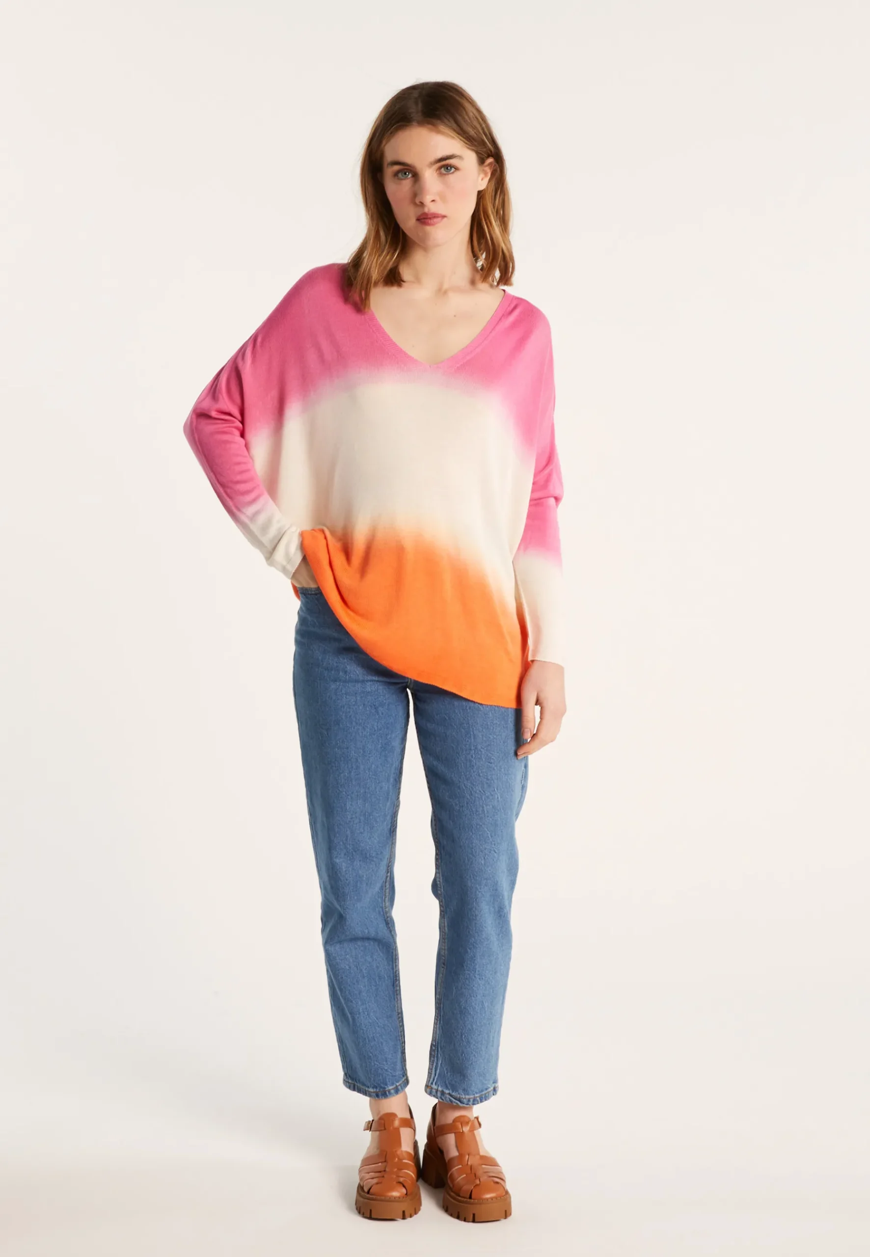 Montagut T-Shirts Et Débardeurs-T-shirt dip dye manches longues - Nahla Bis 26-Rose foncé
