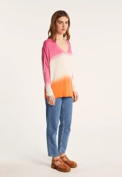 Montagut T-Shirts Et Débardeurs-T-shirt dip dye manches longues - Nahla Bis 26-Rose foncé