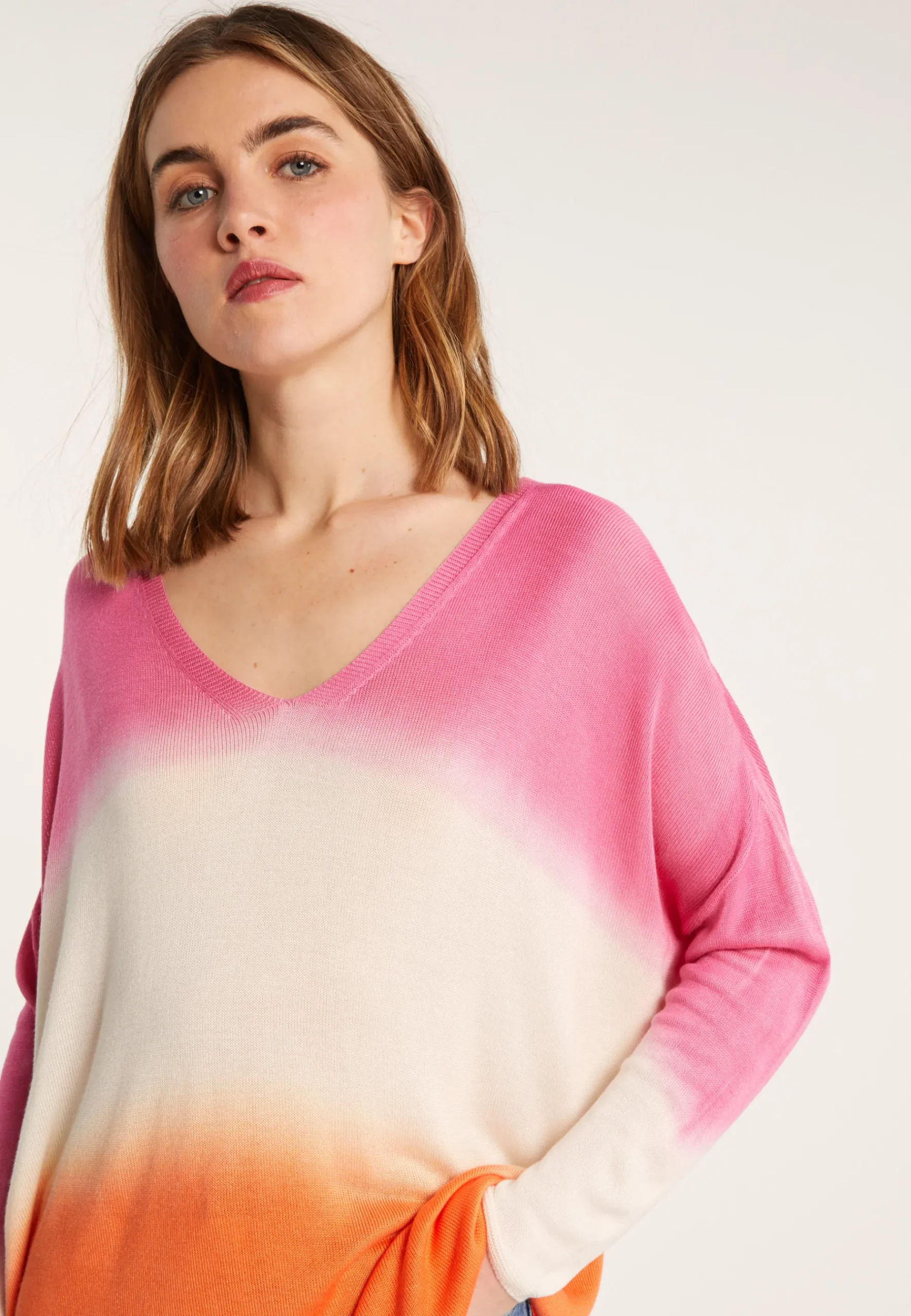 Montagut T-Shirts Et Débardeurs-T-shirt dip dye manches longues - Nahla Bis 26-Rose foncé