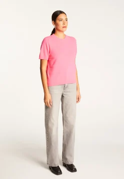 Montagut Les Incontournables-T-shirt en cachemire - Aubry 91-Fuchsia