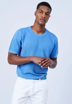 Montagut Polos Et T-Shirts-T-shirt en coton - Leonard 06-Bleu moyen