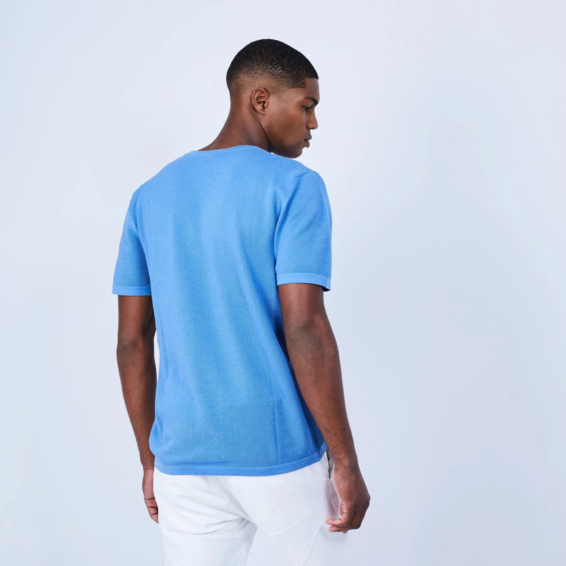 Montagut Polos Et T-Shirts-T-shirt en coton - Leonard 06-Bleu moyen