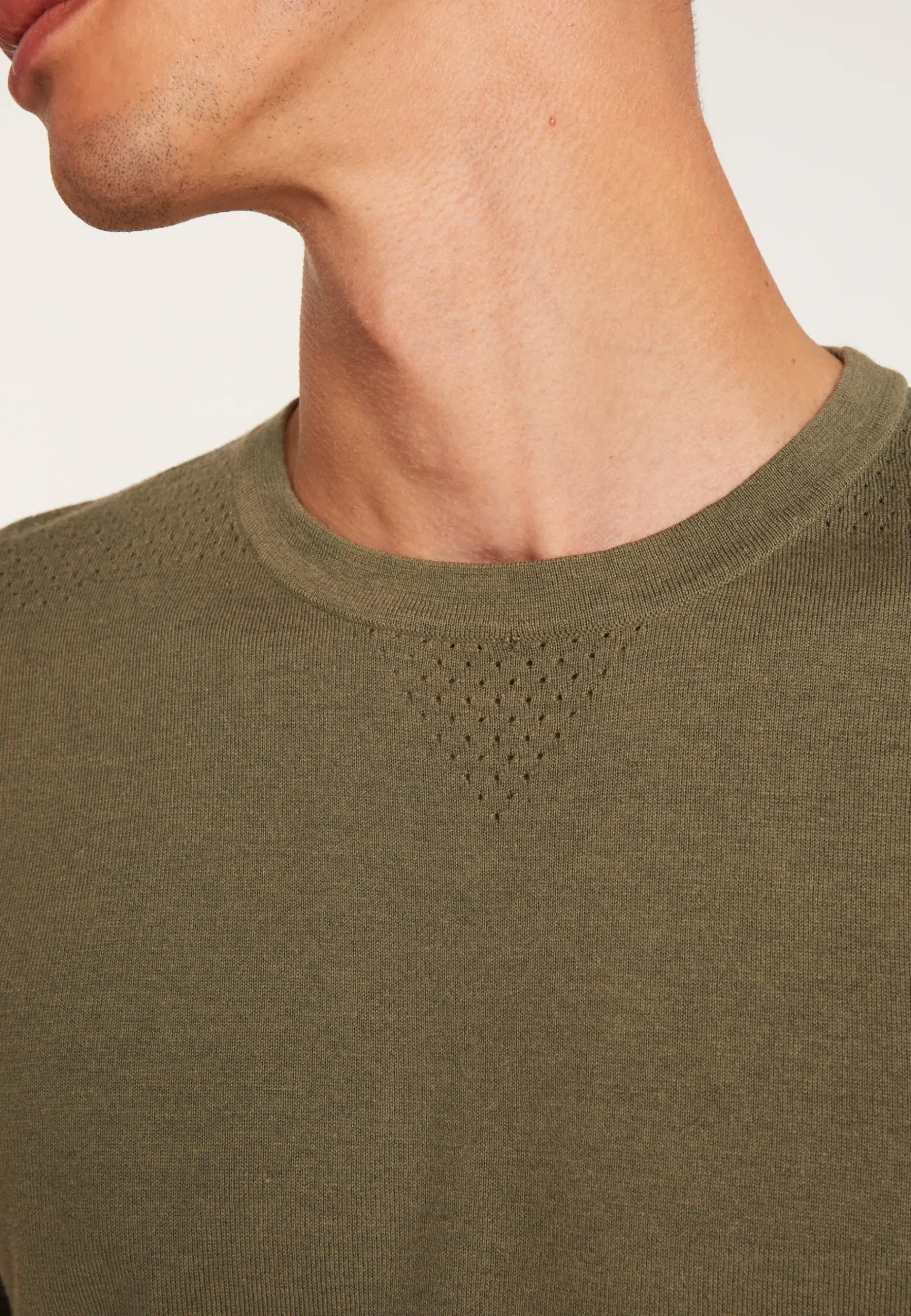 Montagut Polos Et T-Shirts-T-shirt en coton et soie - Lars 83-Kaki