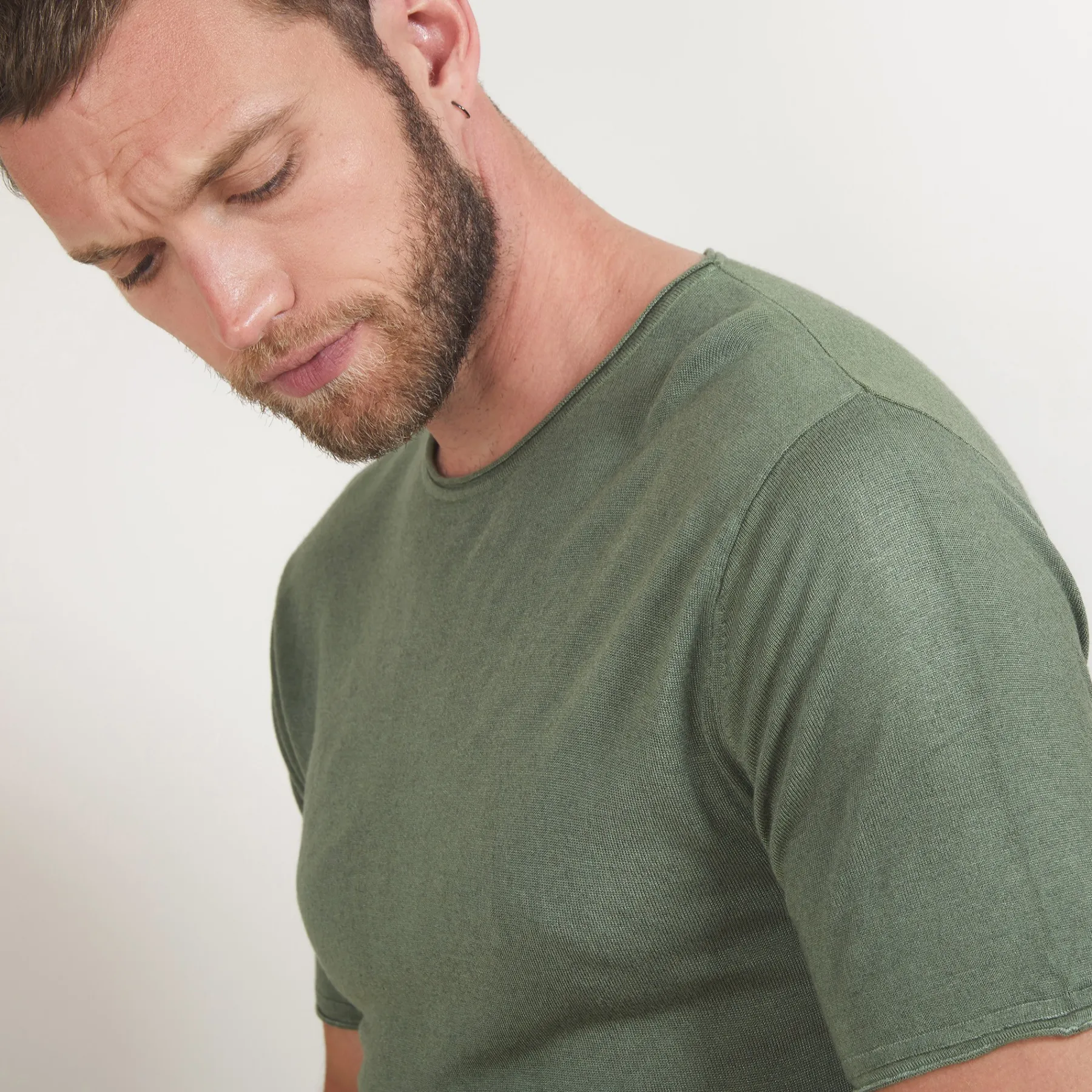 Montagut Polos Et T-Shirts-T-shirt en fibre de Bambou Cachemire - Babel 83-Kaki