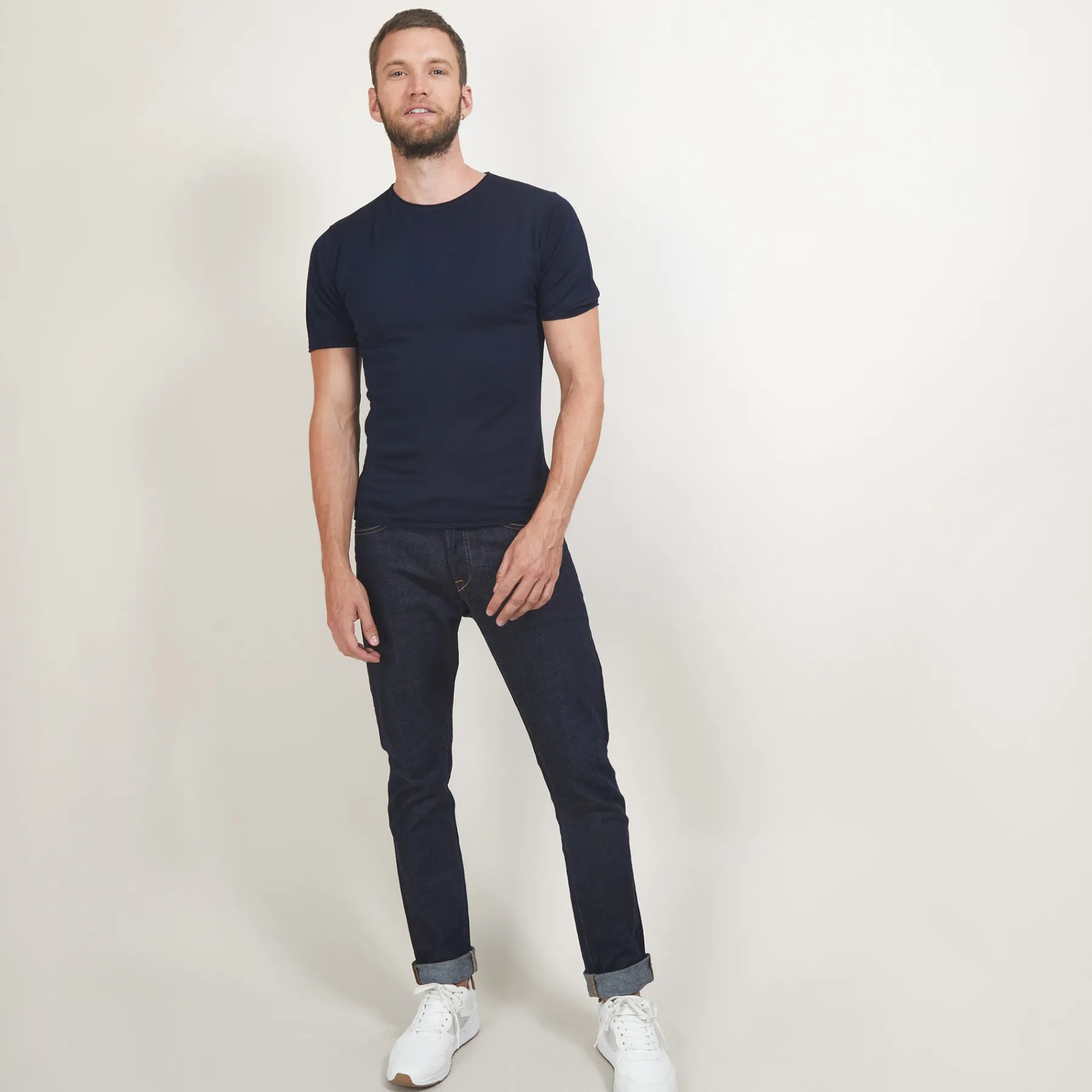 Montagut Polos Et T-Shirts-T-shirt en fibre de Bambou Cachemire - Babel 05-Bleu marine