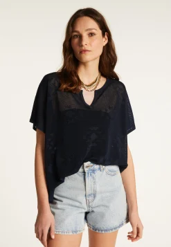 Montagut T-Shirts Et Débardeurs-T-shirt en fil lumière - Didi 05-Bleu marine