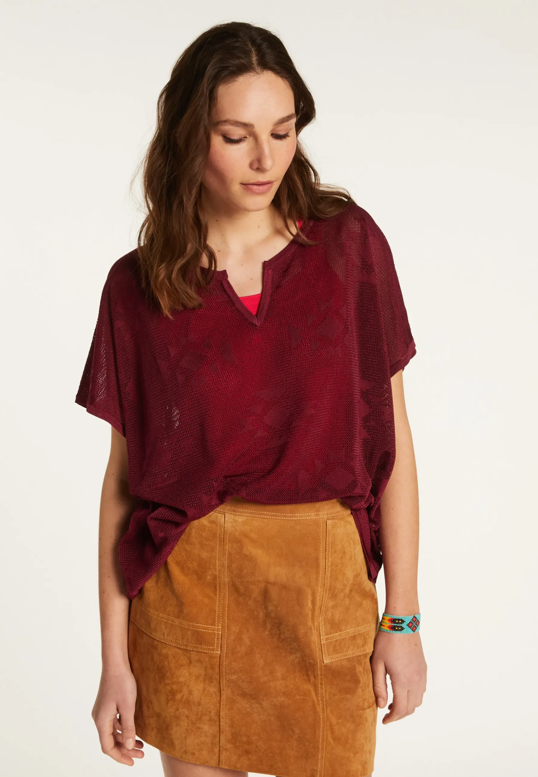 Montagut T-Shirts Et Débardeurs-T-shirt en fil lumière - Didi 51-Bordeaux