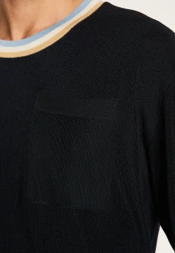 Montagut Le Fil Lumière®-T-shirt en fil lumière - Melvyn 05-Bleu marine