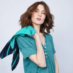Montagut T-Shirts Et Débardeurs-T-shirt en lin col V boutonné - Maati 21-Vert foncé