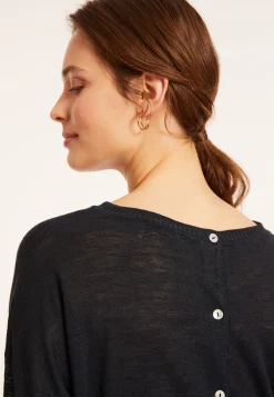 Montagut T-Shirts Et Débardeurs-T-shirt en lin flammé - Polly 05-Bleu marine