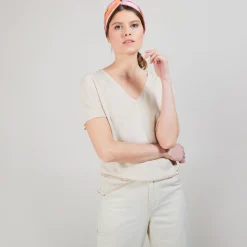 Montagut T-Shirts Et Débardeurs-T-shirt en lin flammé - Balkan 12-Beige clair