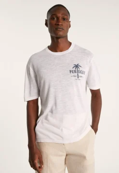 Montagut Polos Et T-Shirts-T-shirt en lin flammé - Isao 02-Blanc