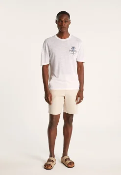 Montagut Polos Et T-Shirts-T-shirt en lin flammé - Isao 02-Blanc
