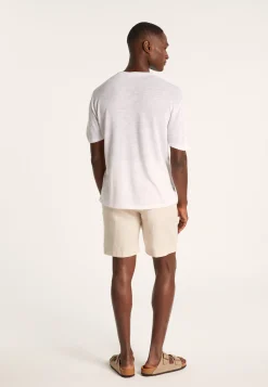 Montagut Polos Et T-Shirts-T-shirt en lin flammé - Isao 02-Blanc