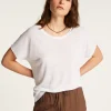 Montagut T-Shirts Et Débardeurs-T-shirt en lin flammé - Lola 82-Ecru